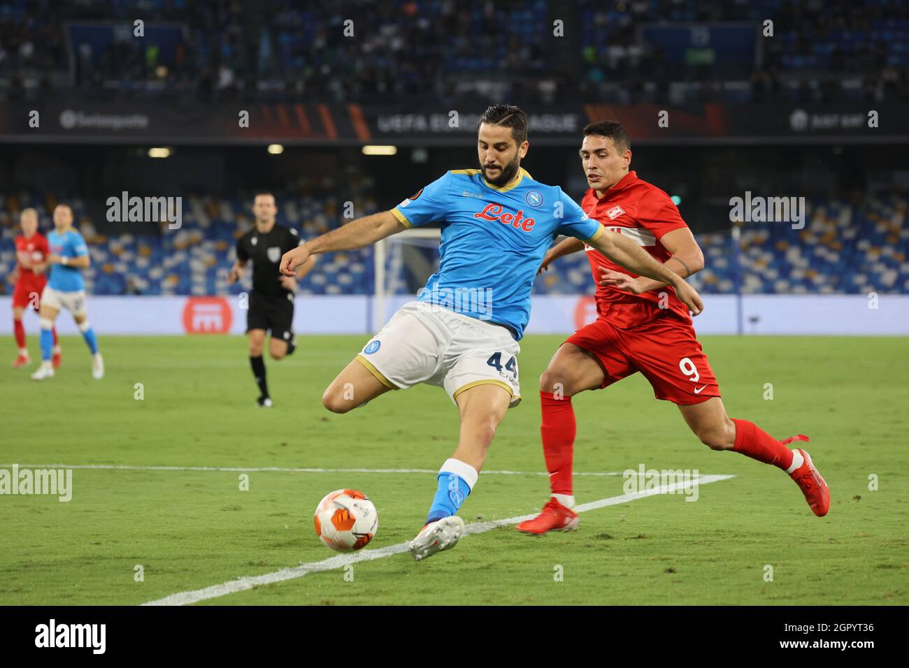 Naples, Campania, Italy. 30th Sep, 2021. During the Europa League Football match SSC Napoli vs FC Spartak Mosca on September 30, 2021 at the Diego Armando Maradona stadium in Naples.In picture: maksimovic (Credit Image: © Fabio Sasso/ZUMA Press Wire) Stock Photo