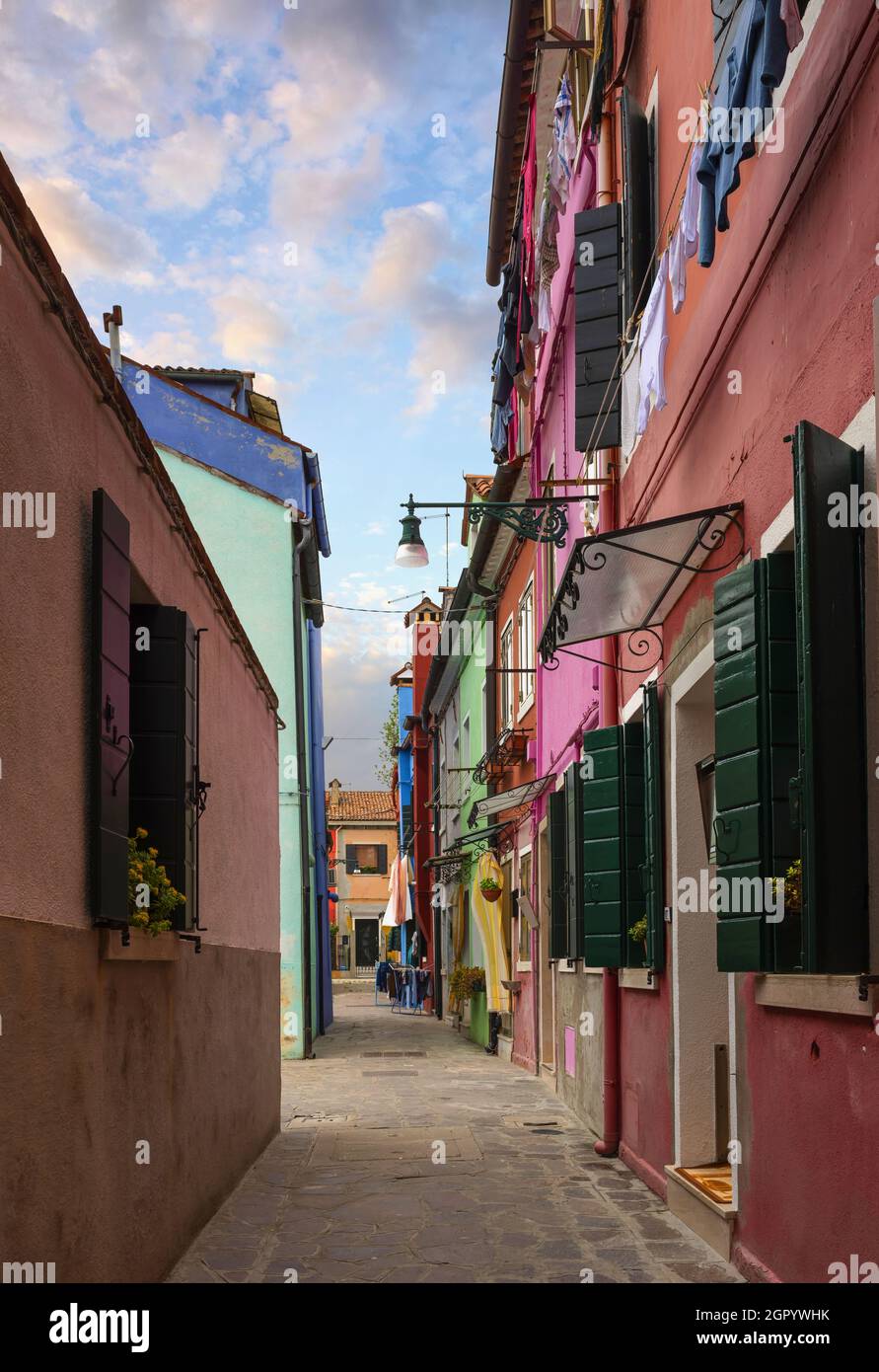 Colorful houses on Burano island, Italy Stock Photo - Alamy
