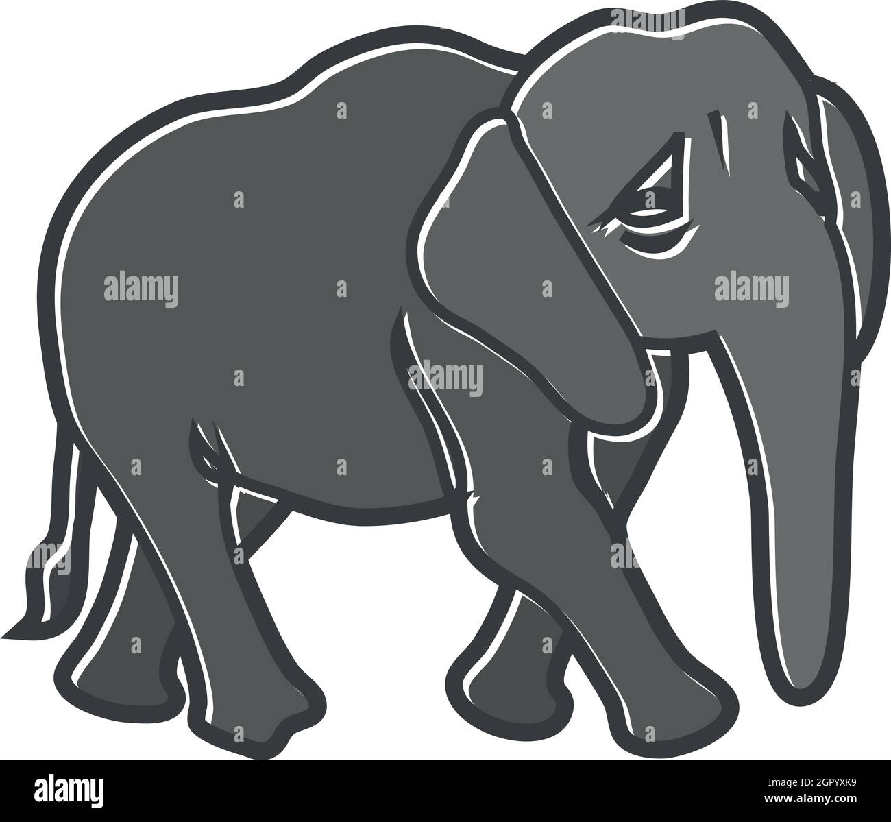 Elephant icon in flat style Stock Vector