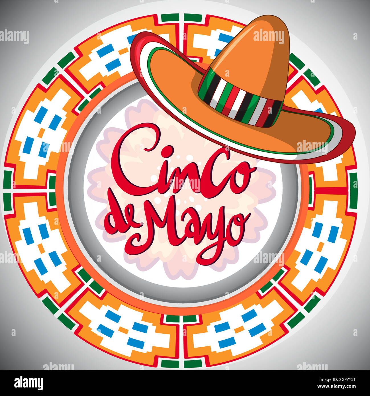 Cinco de Mayo design with mexican hat Stock Vector
