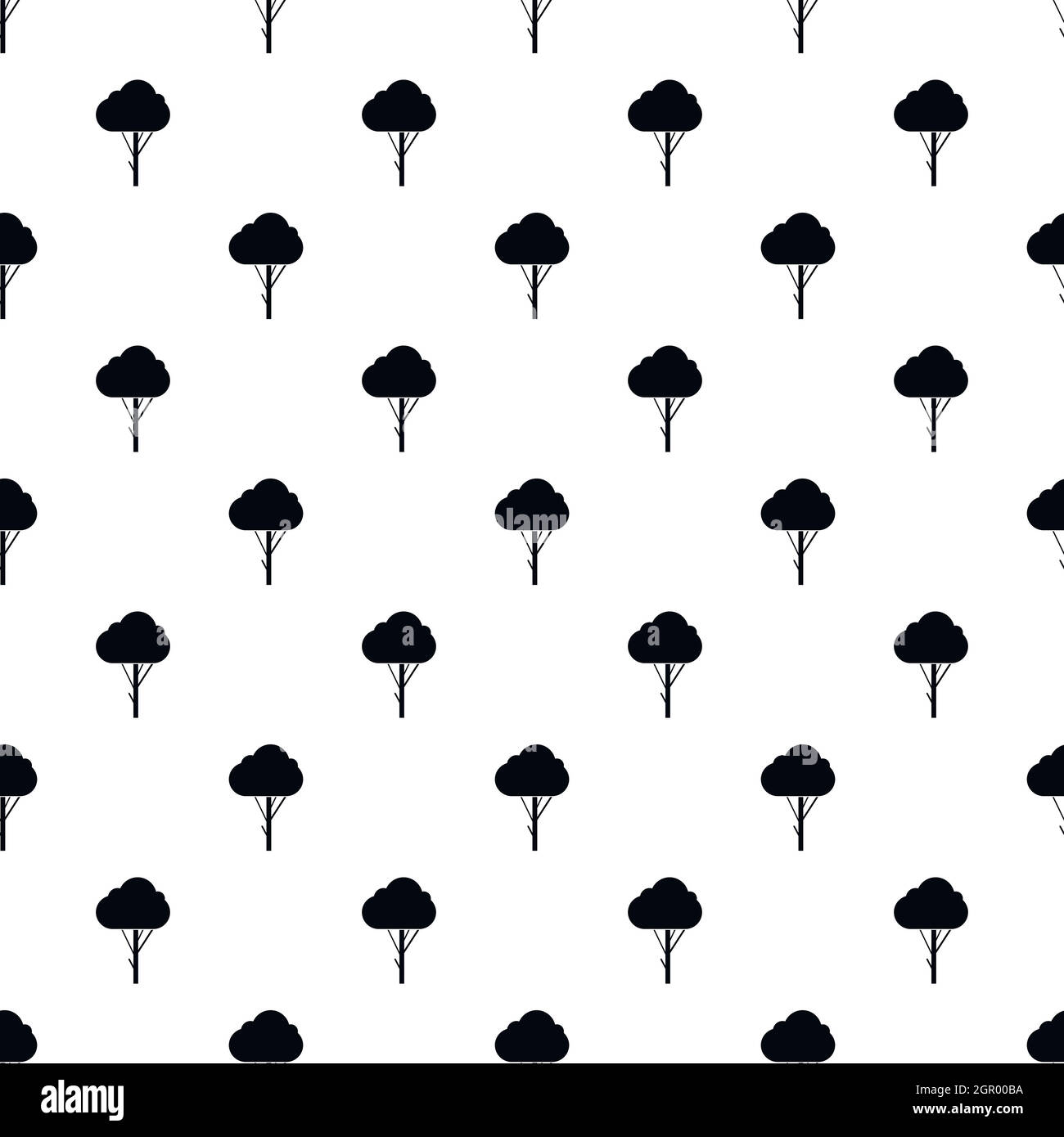 Fluffy tree pattern, simple style Stock Vector