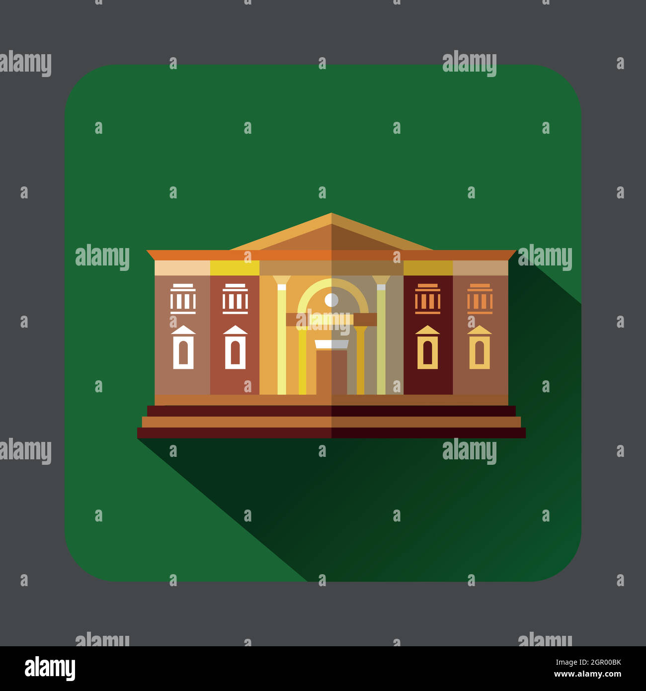 Two storey public building icon, flat style Stock Vector Image & Art ...