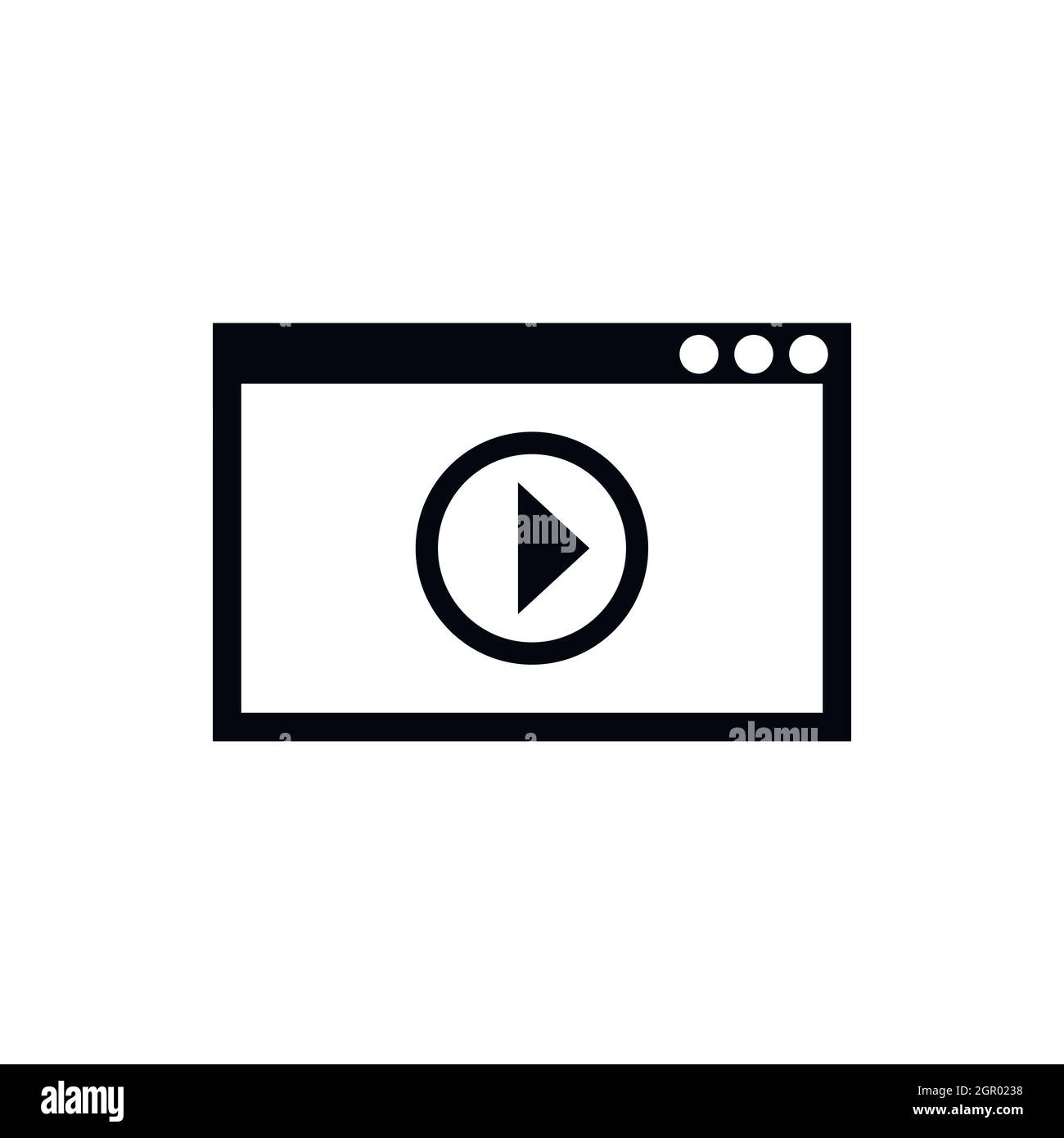 Program for video playback icon, simple style Stock Vector