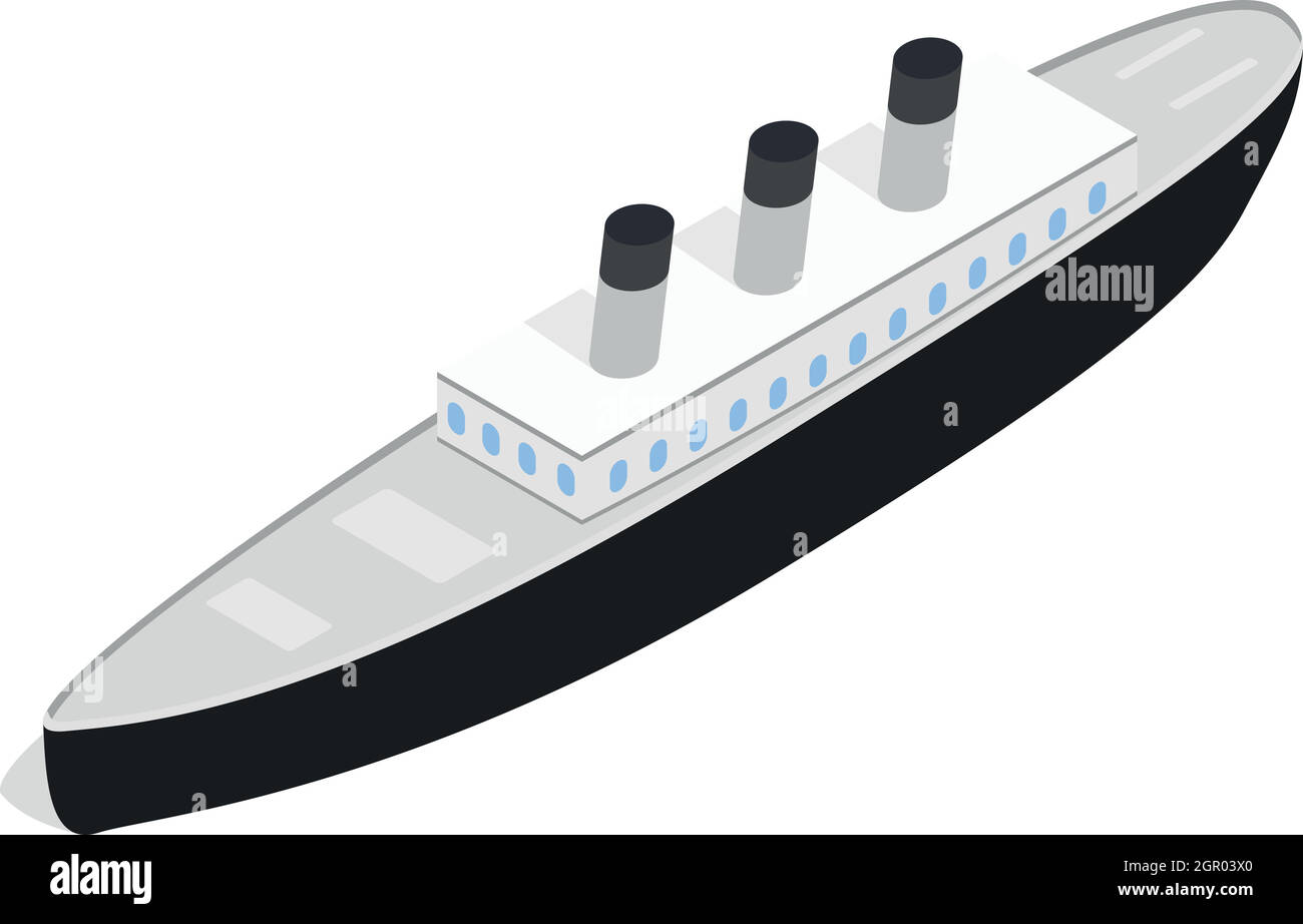 Ship icon, isometric 3d style Stock Vector