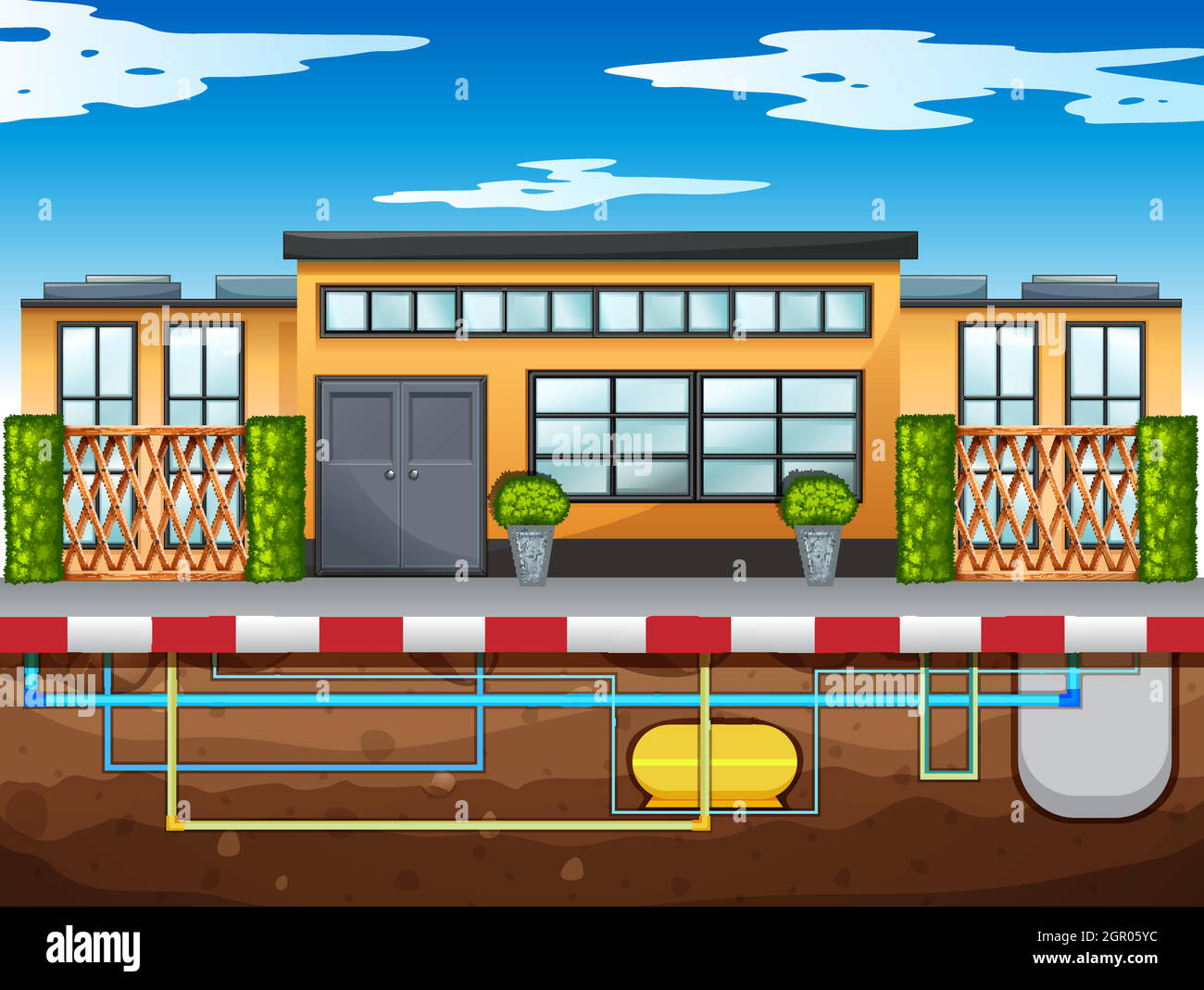 Underground water pipes Stock Vector Images Alamy
