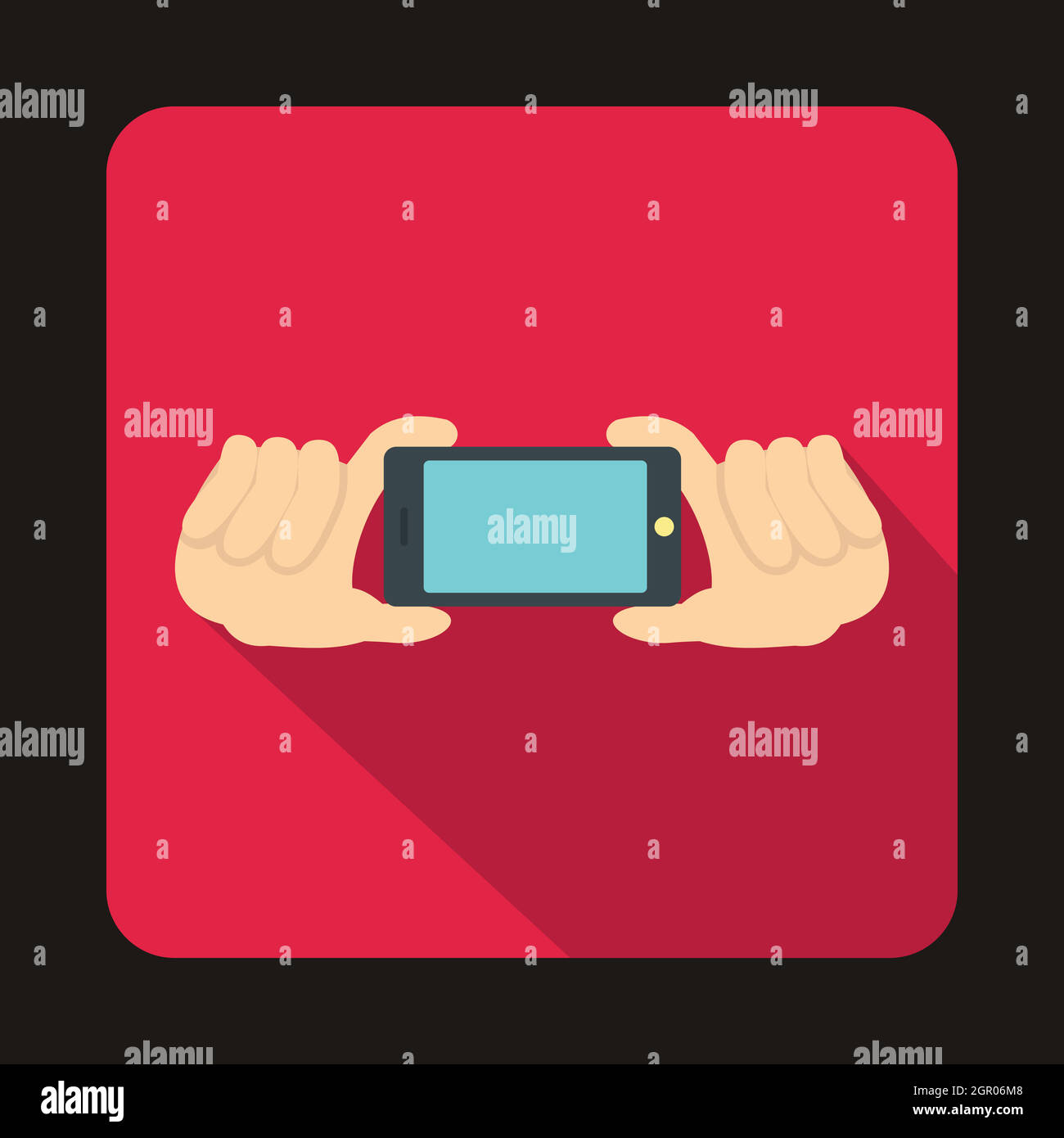 Two hands holding mobile phone icon, flat style Stock Vector Image ...