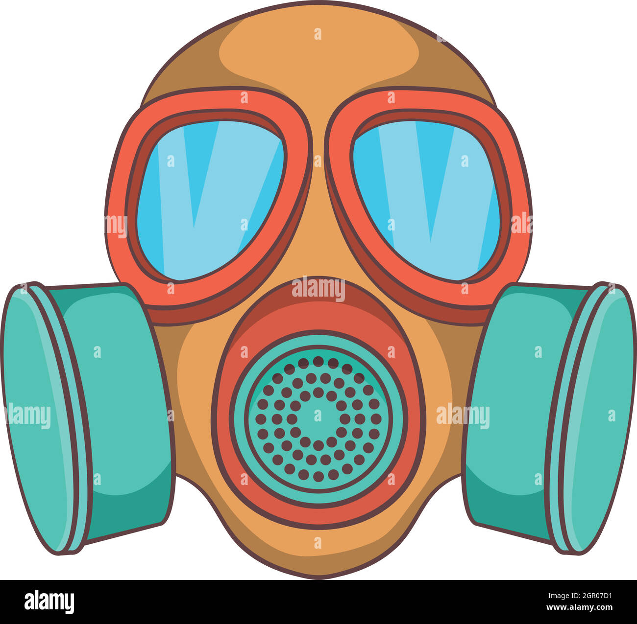 Gas mask icon, cartoon style Stock Vector