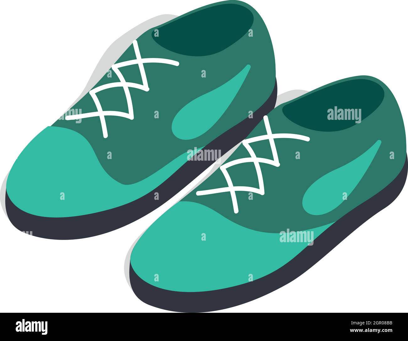 Turquoise shoes with laces icon isometric 3d style Stock Vector Image ...