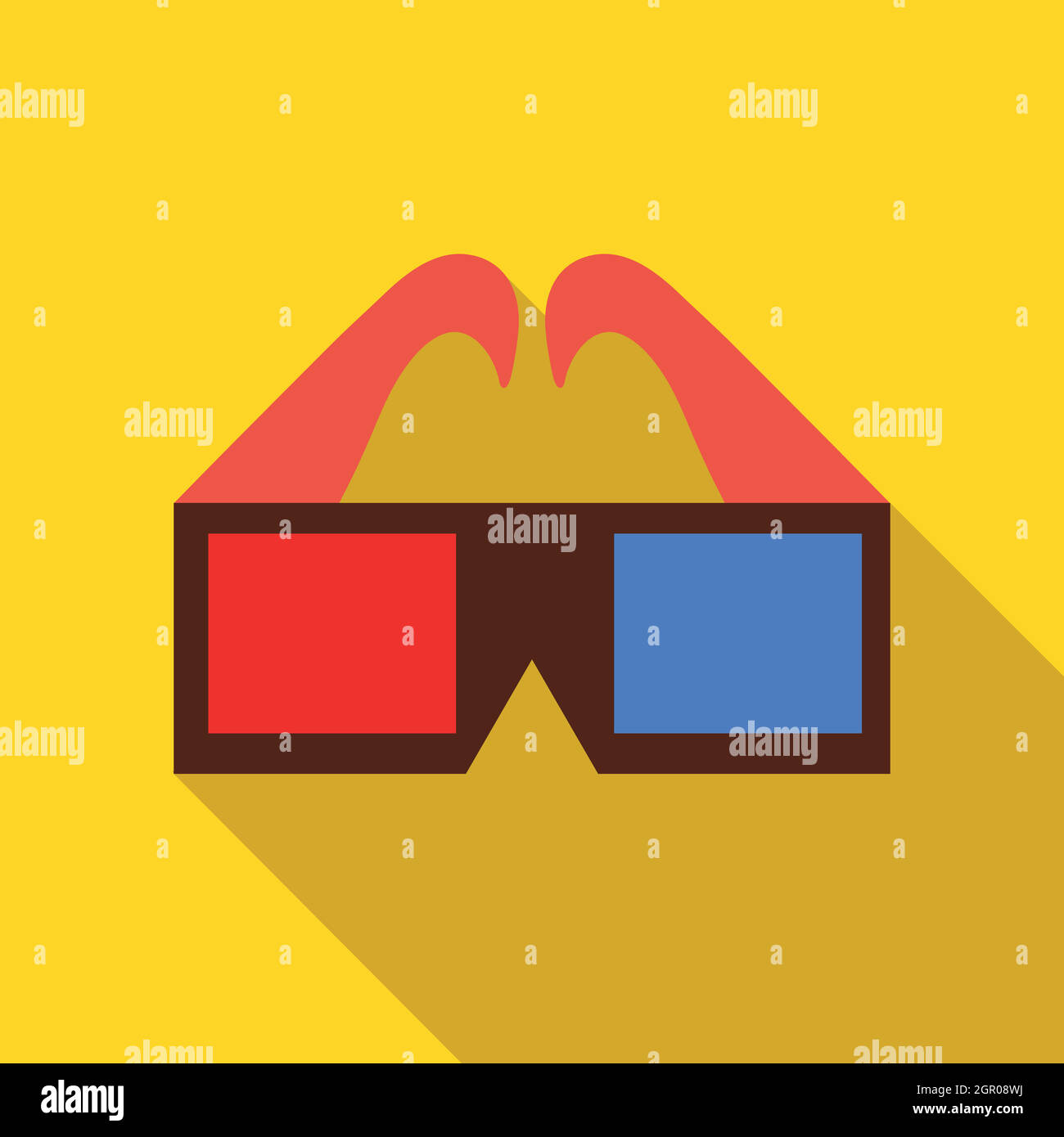 3D glasses icon in flat style Stock Vector