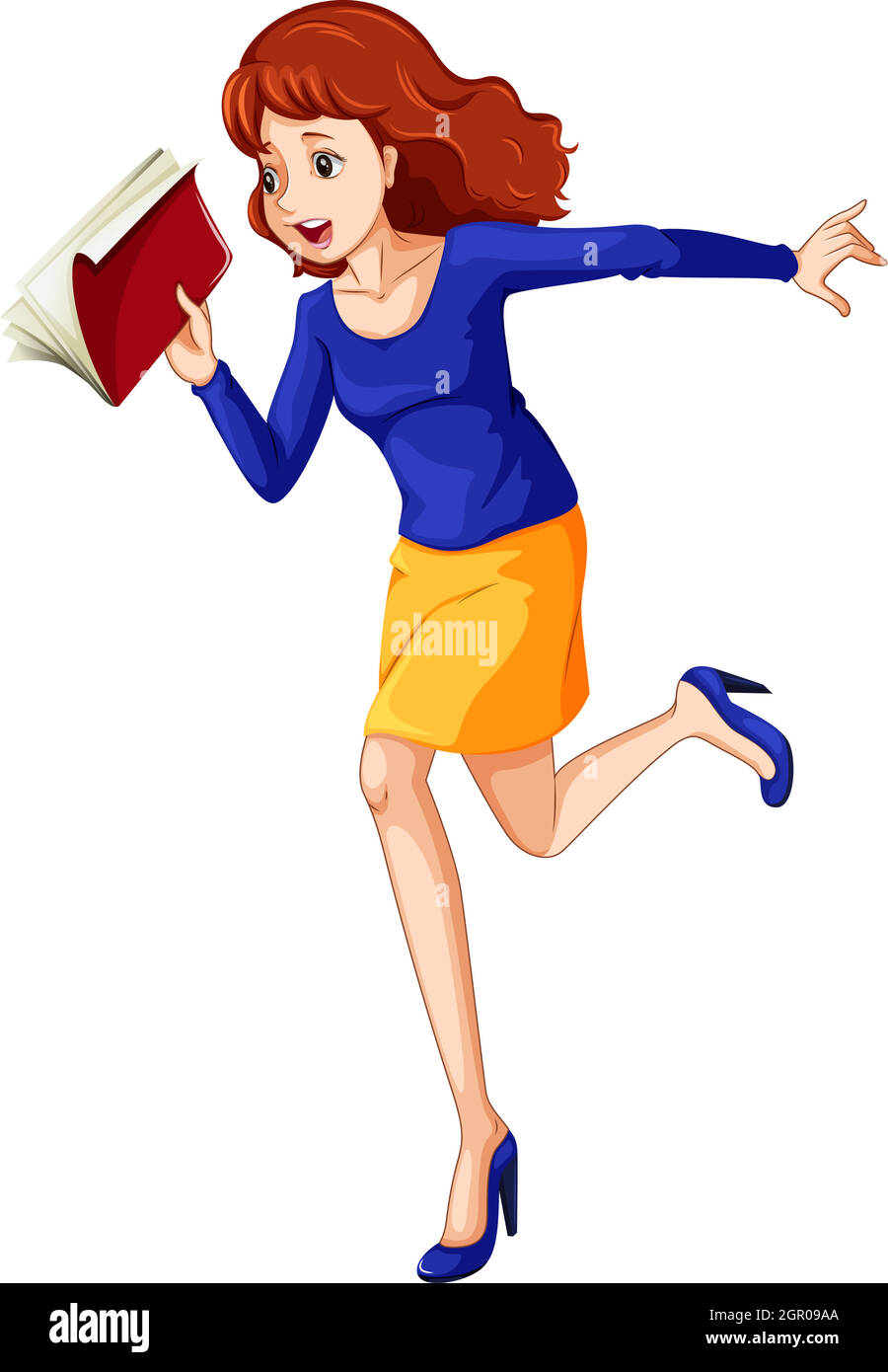 Woman running late for meeting Stock Vector Images - Alamy, image size:900x1390