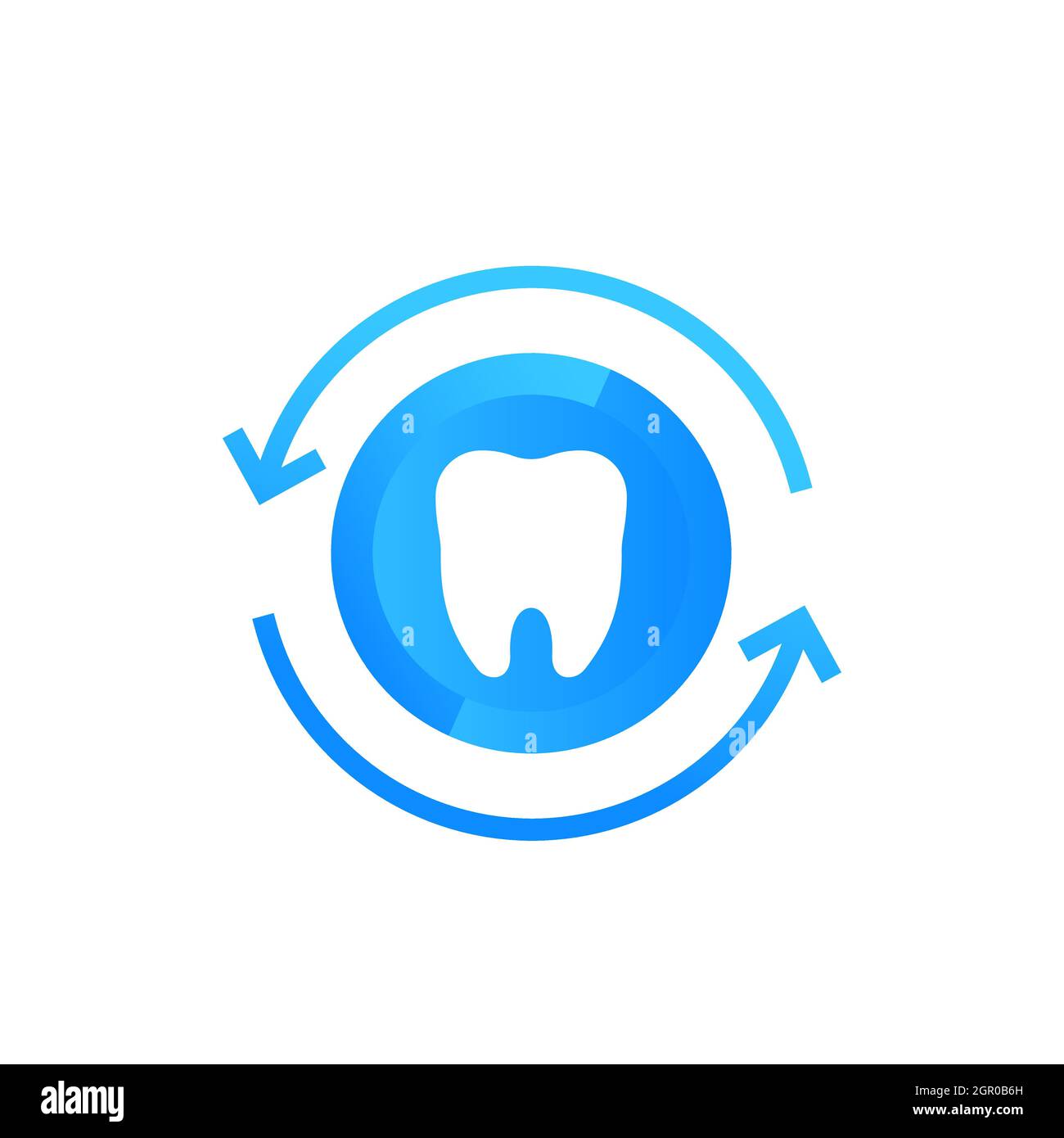 tooth icon with arrows, vector logo design Stock Vector