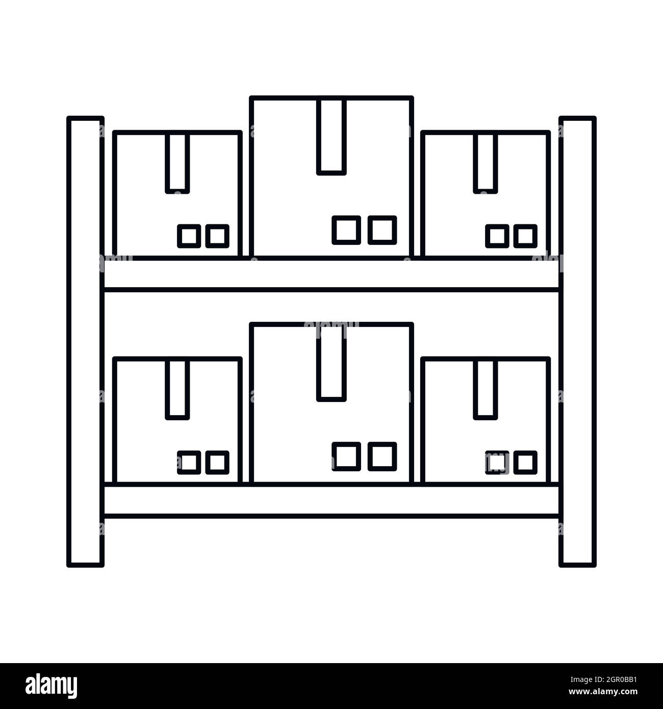 Storage of goods in warehouse icon, outline style Stock Vector