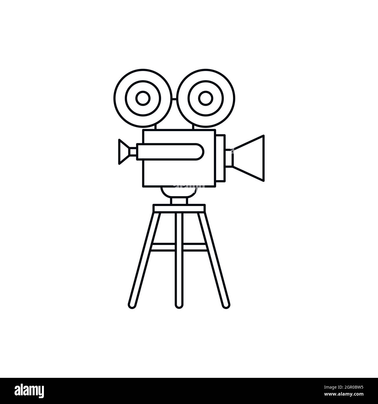 Retro cinema camera icon, outline style Stock Vector Image & Art - Alamy