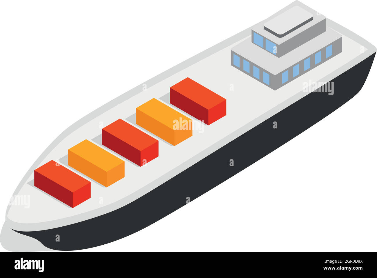 Cargo ship icon, isometric 3d style Stock Vector