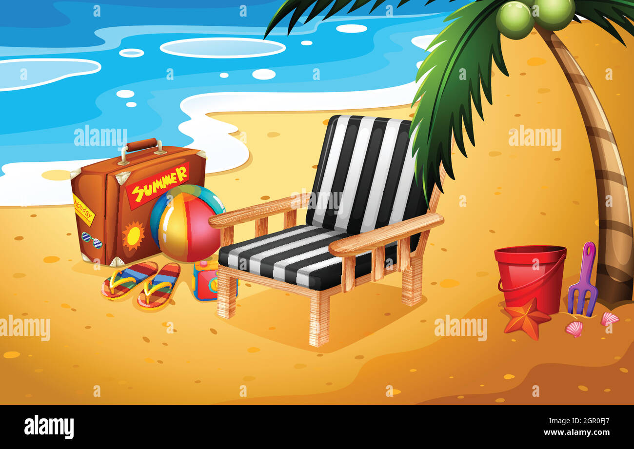 A summer at the beach Stock Vector