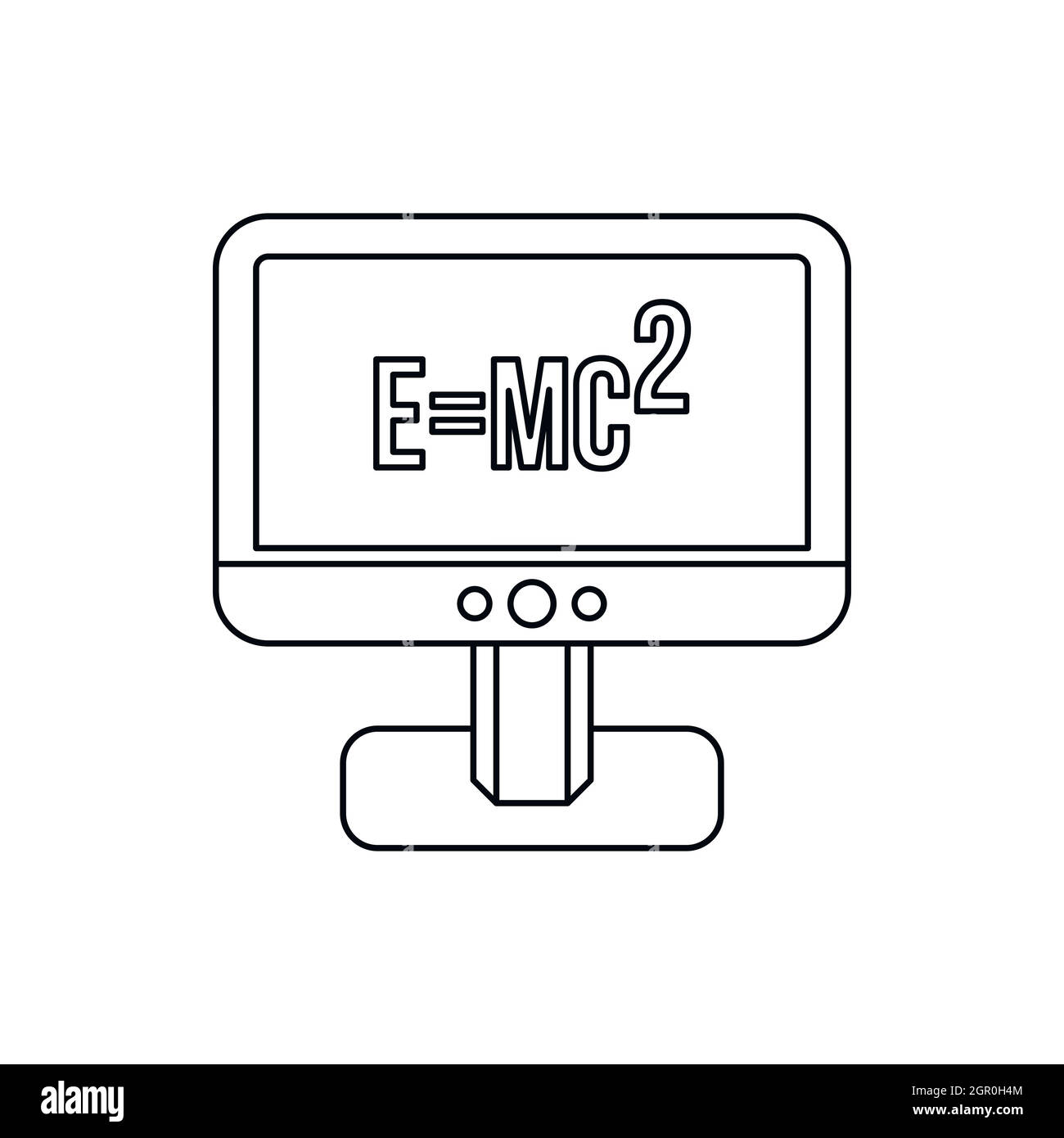 Monitor with the Theory of Relativity formula icon Stock Vector