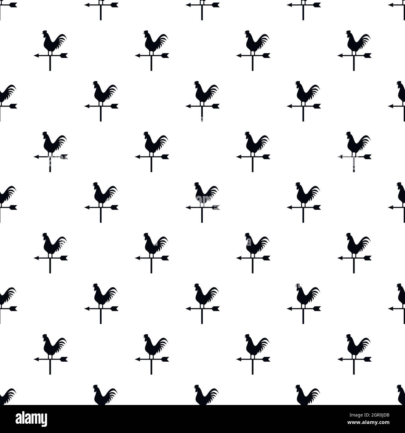 Weathervane rooster pattern, simple style Stock Vector