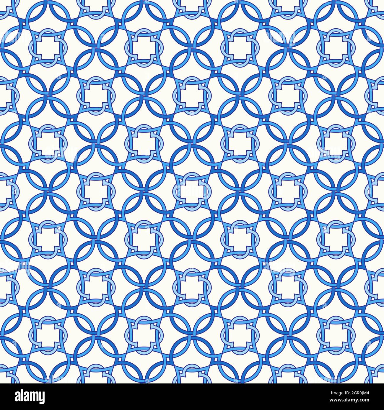 Portuguese tiles, Quatrefoil vector pattern. Tangled modern pattern, based on traditional oriental arabic patterns - arabesque. Seamless vector backgr Stock Vector
