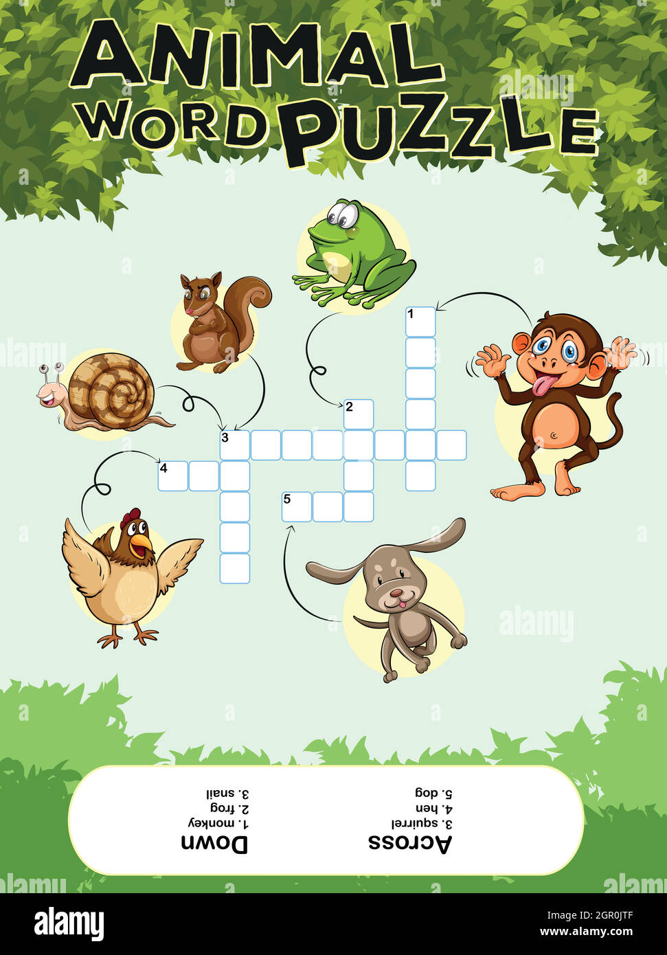 Game template for animal word puzzle Stock Vector Image & Art - Alamy