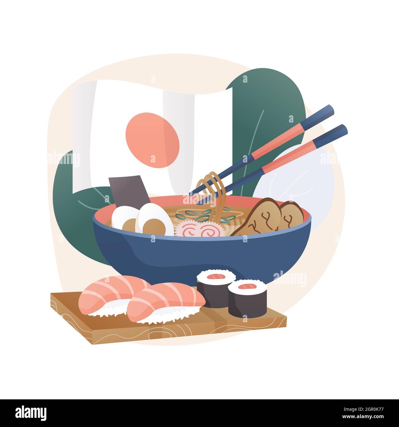 Japanese food abstract concept vector illustration. Stock Vector