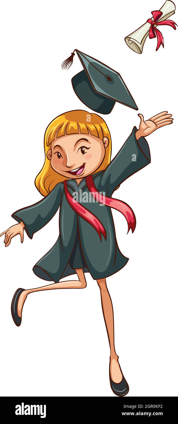 Graduation woman cartoon Cut Out Stock Images & Pictures - Alamy