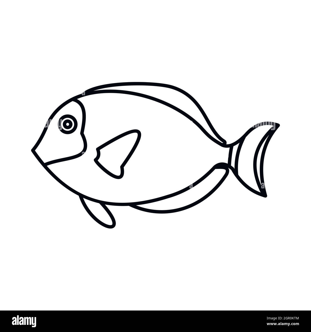 Surgeon fish icon, outline style Stock Vector