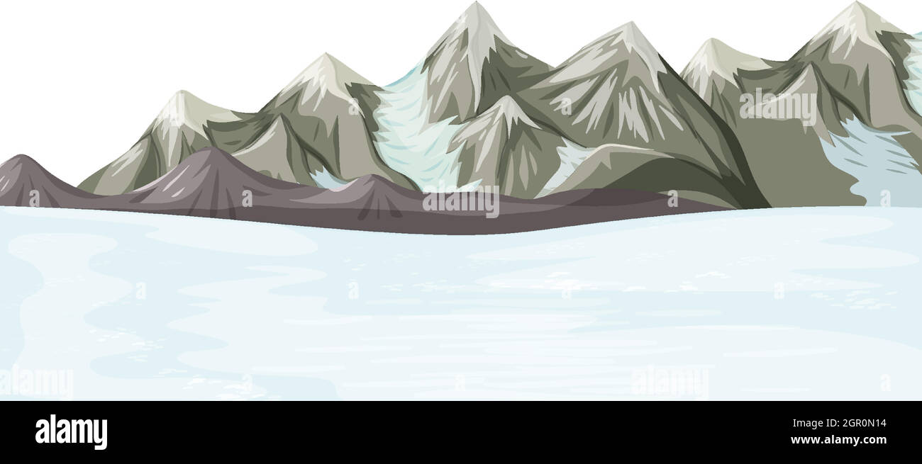Seamless cartoon winter landscape background Stock Vector