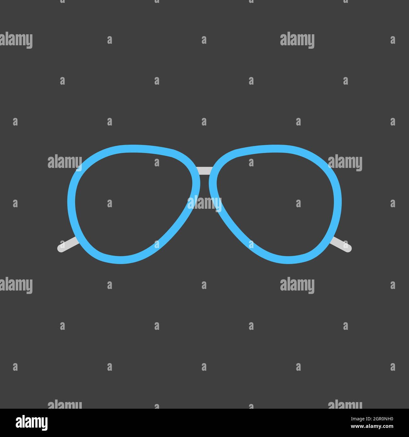Sunglasses flat vector icon on dark background design isolated sign Stock Vector