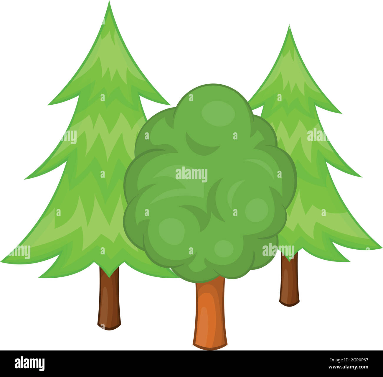 Forest trees icon in cartoon style Stock Vector