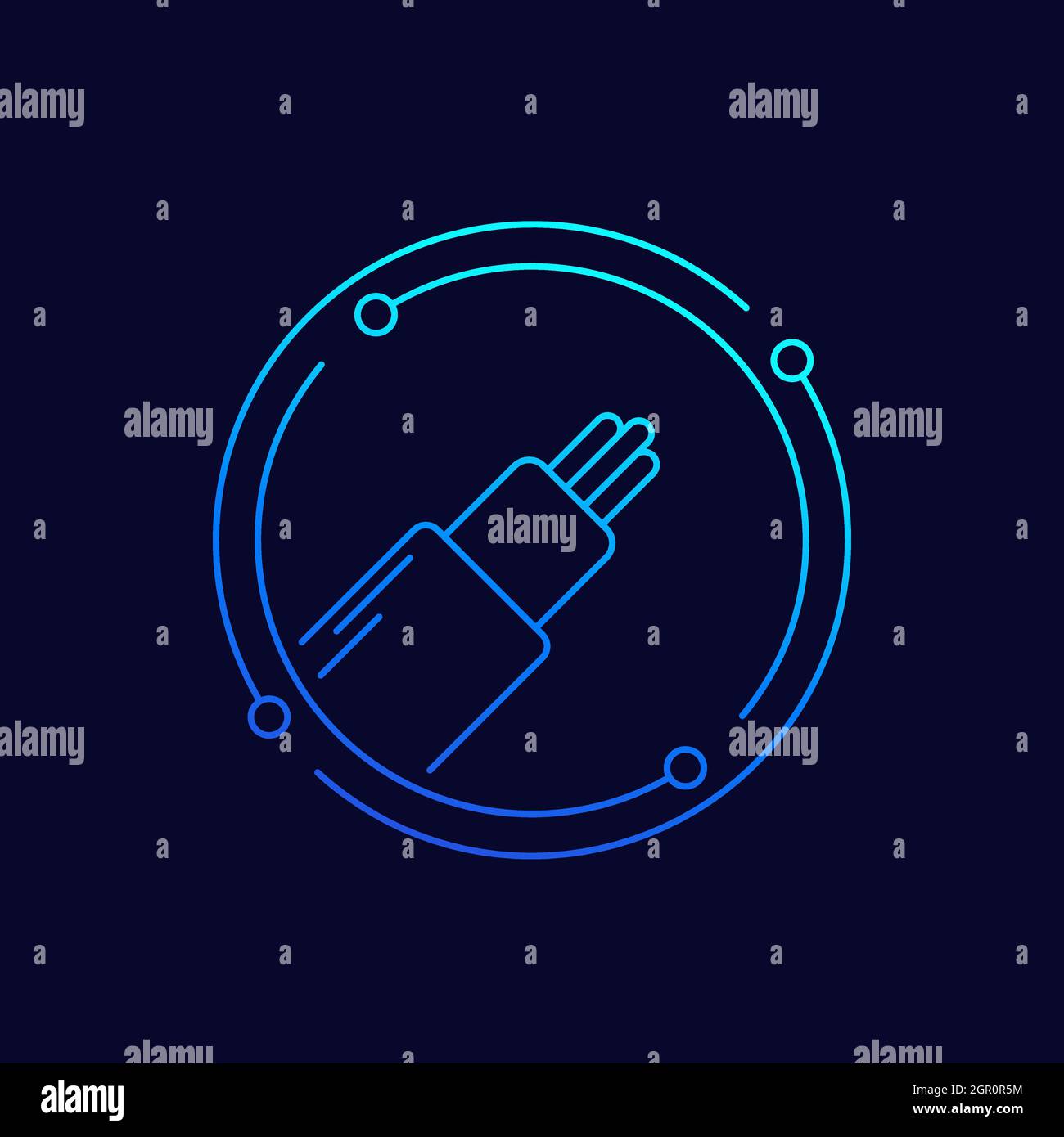 optic cable line icon, vector Stock Vector