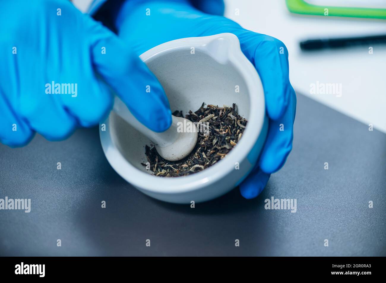 Quality Control Of Herbal Tea, Test For Presence Of Pesticides Stock