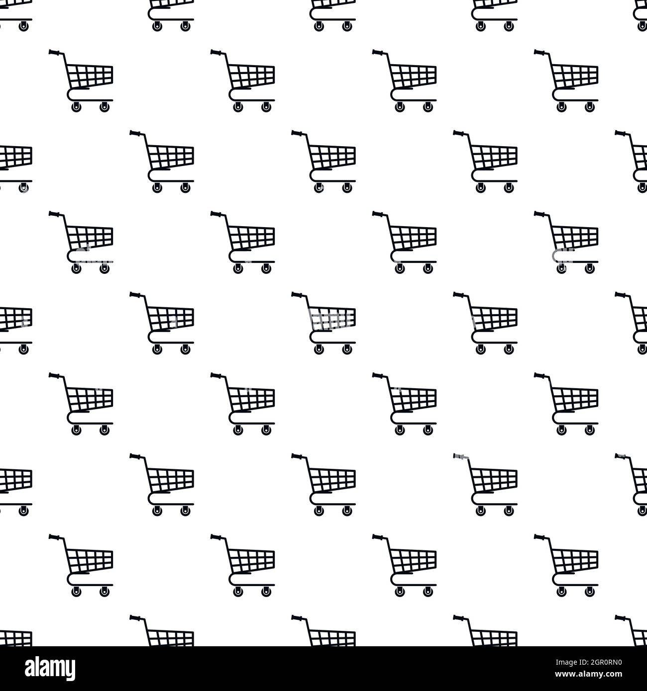 Basket on wheels pattern, simple style Stock Vector