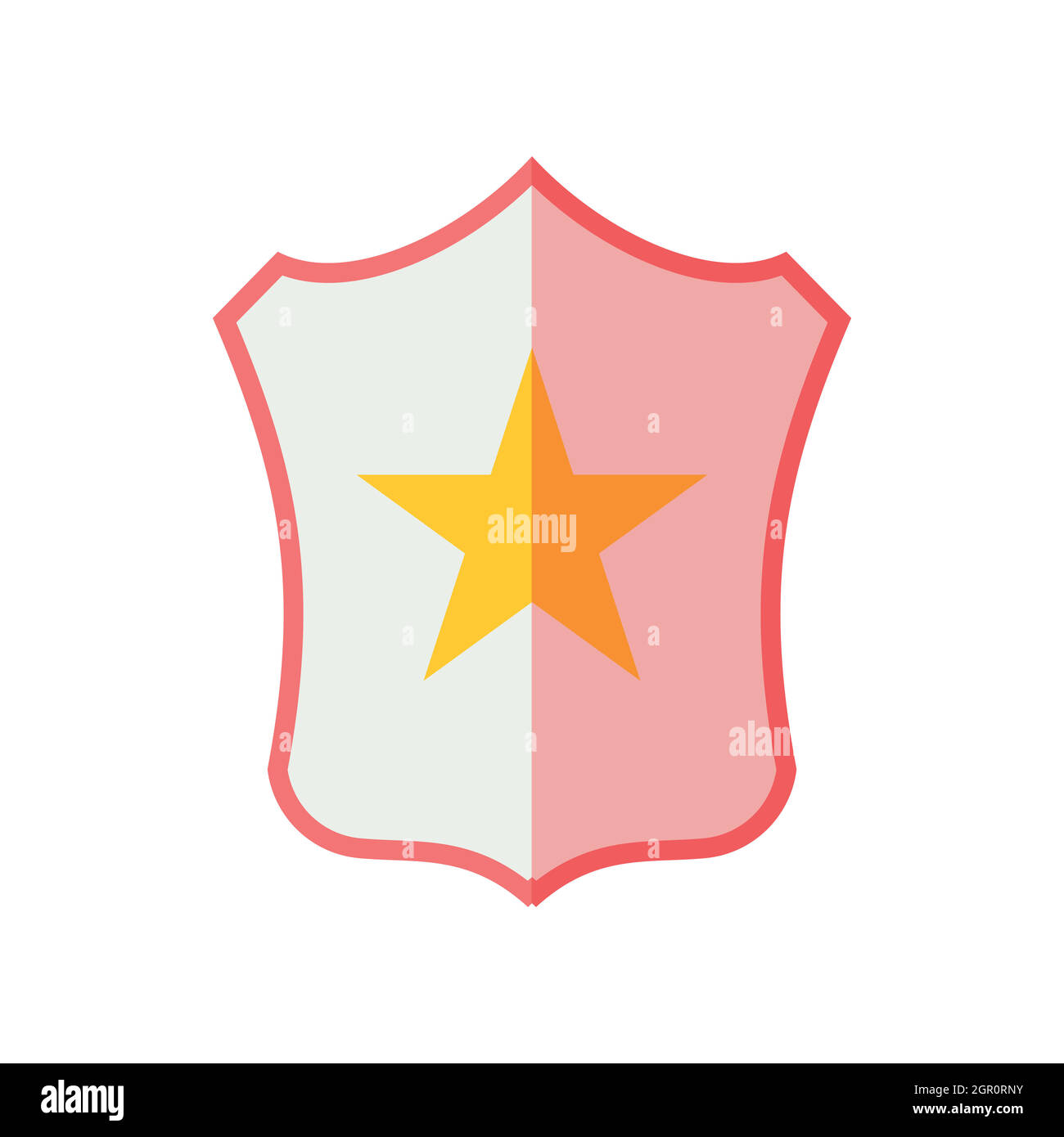 Shield with star icon, flat style Stock Vector Image & Art - Alamy