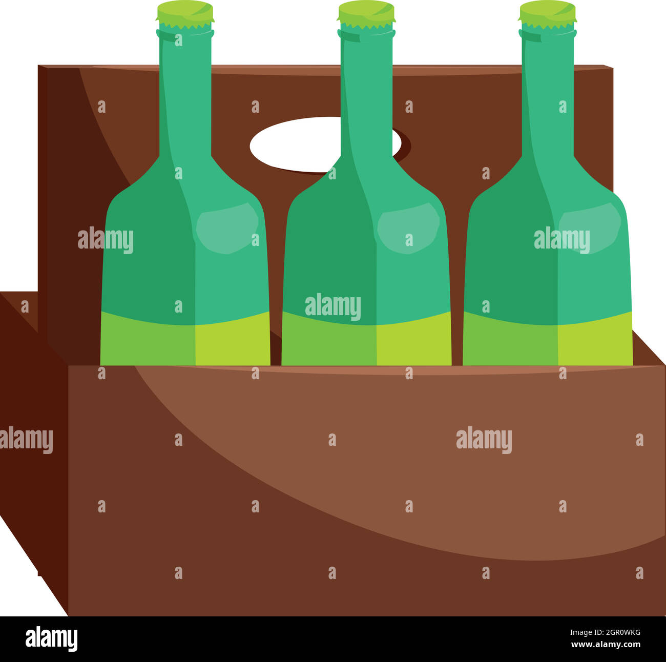 Wooden crate with beer bottles icon, cartoon style Stock Vector Image ...