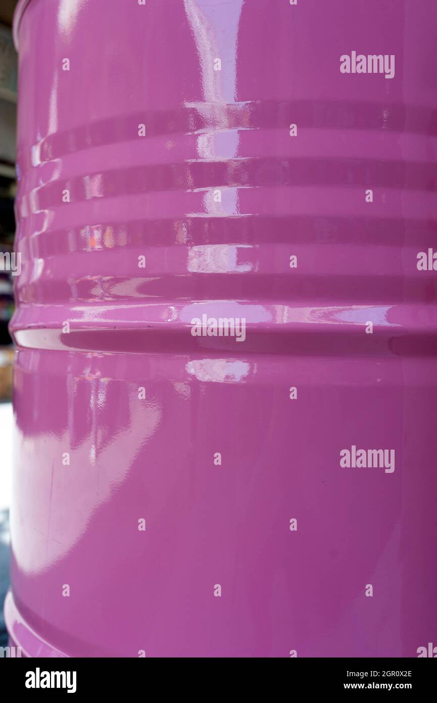 Eye-catching pink colored barrel Stock Photo