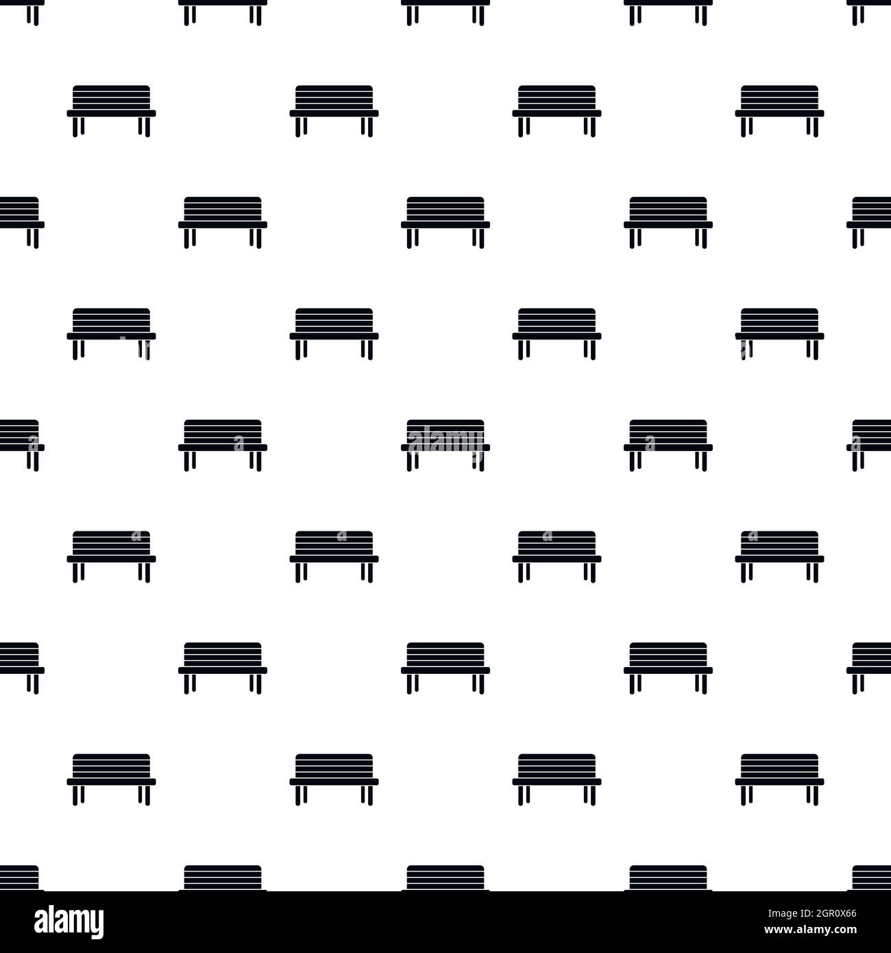 Street bench pattern, simple style Stock Vector