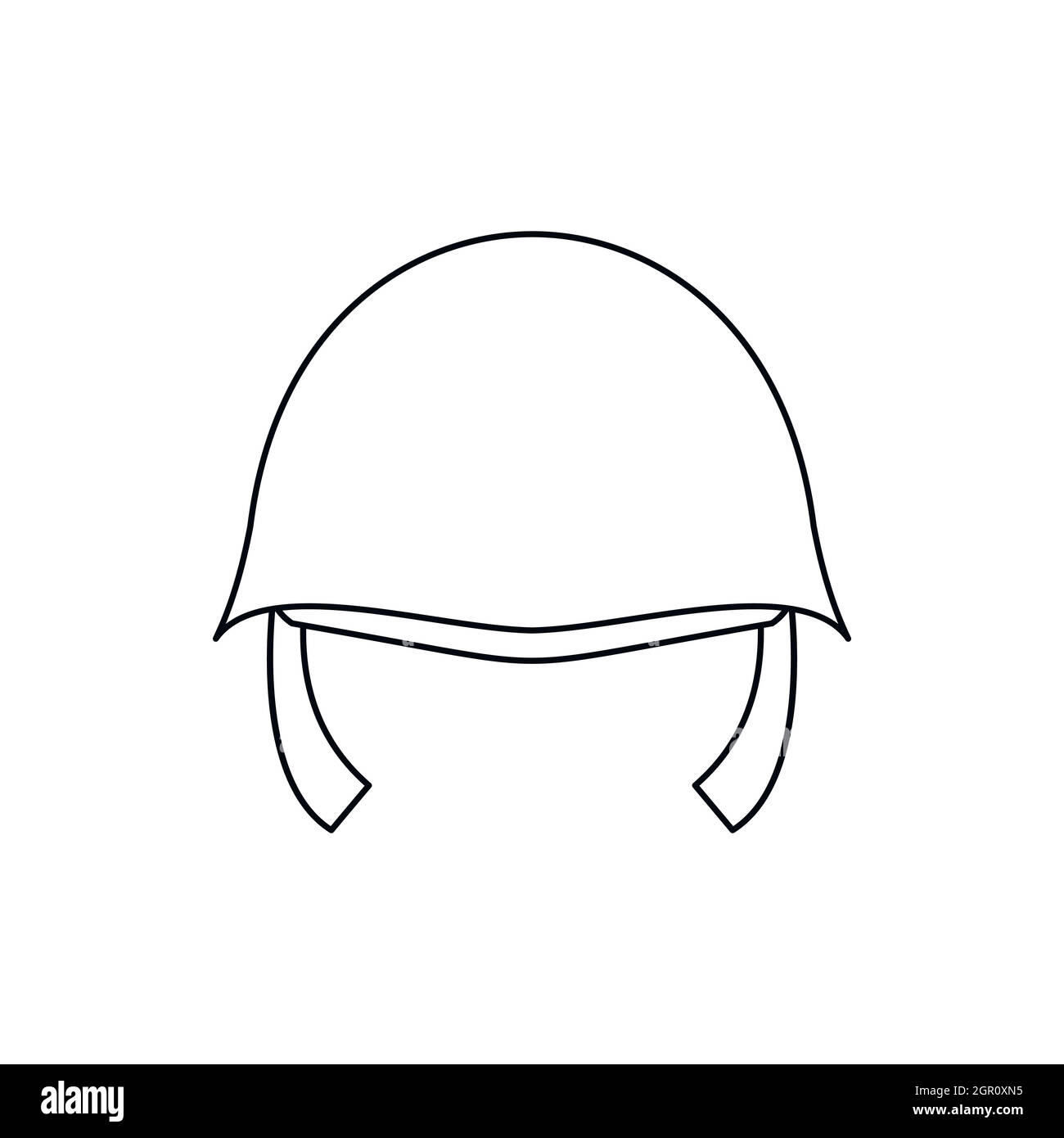 Military Helmet Icon In Outline Style Stock Vector Image Art Alamy