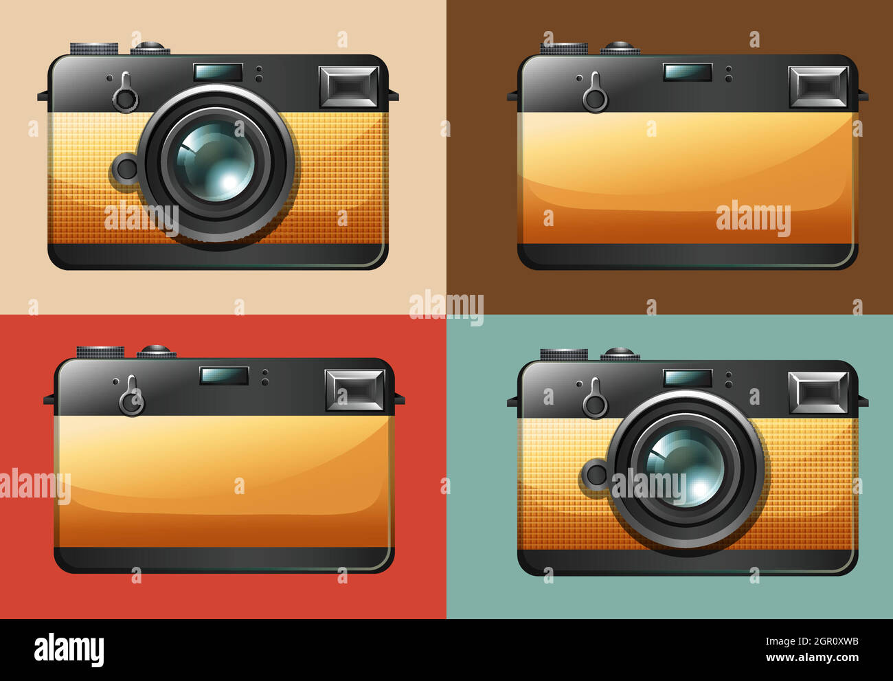 Vintage Style Digital Camera Front Back: ilustración de stock 351076349