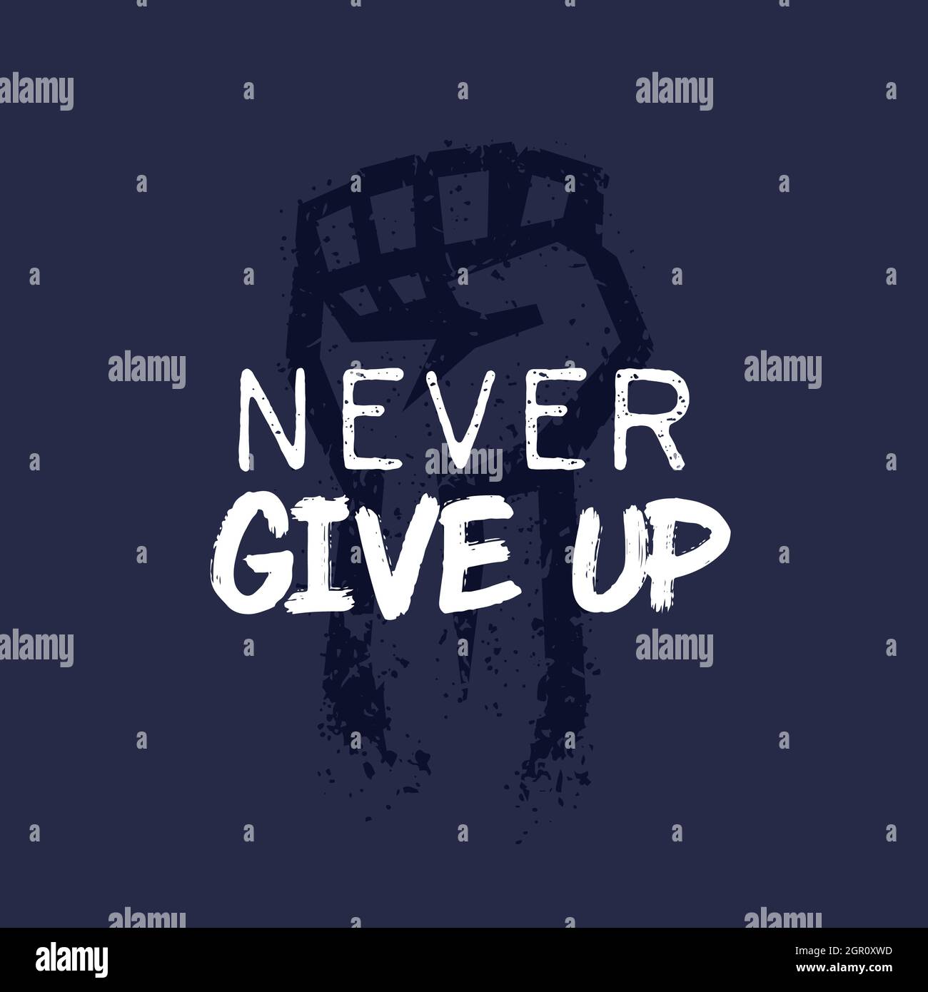 Never give up t-shirt print with a fist Stock Vector Image & Art - Alamy