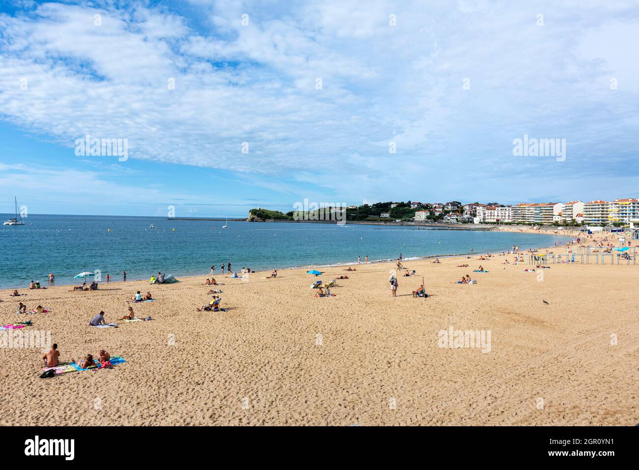 Grande Plage, SaintJeandeLuz, PyrénéesAtlantiques, France Stock