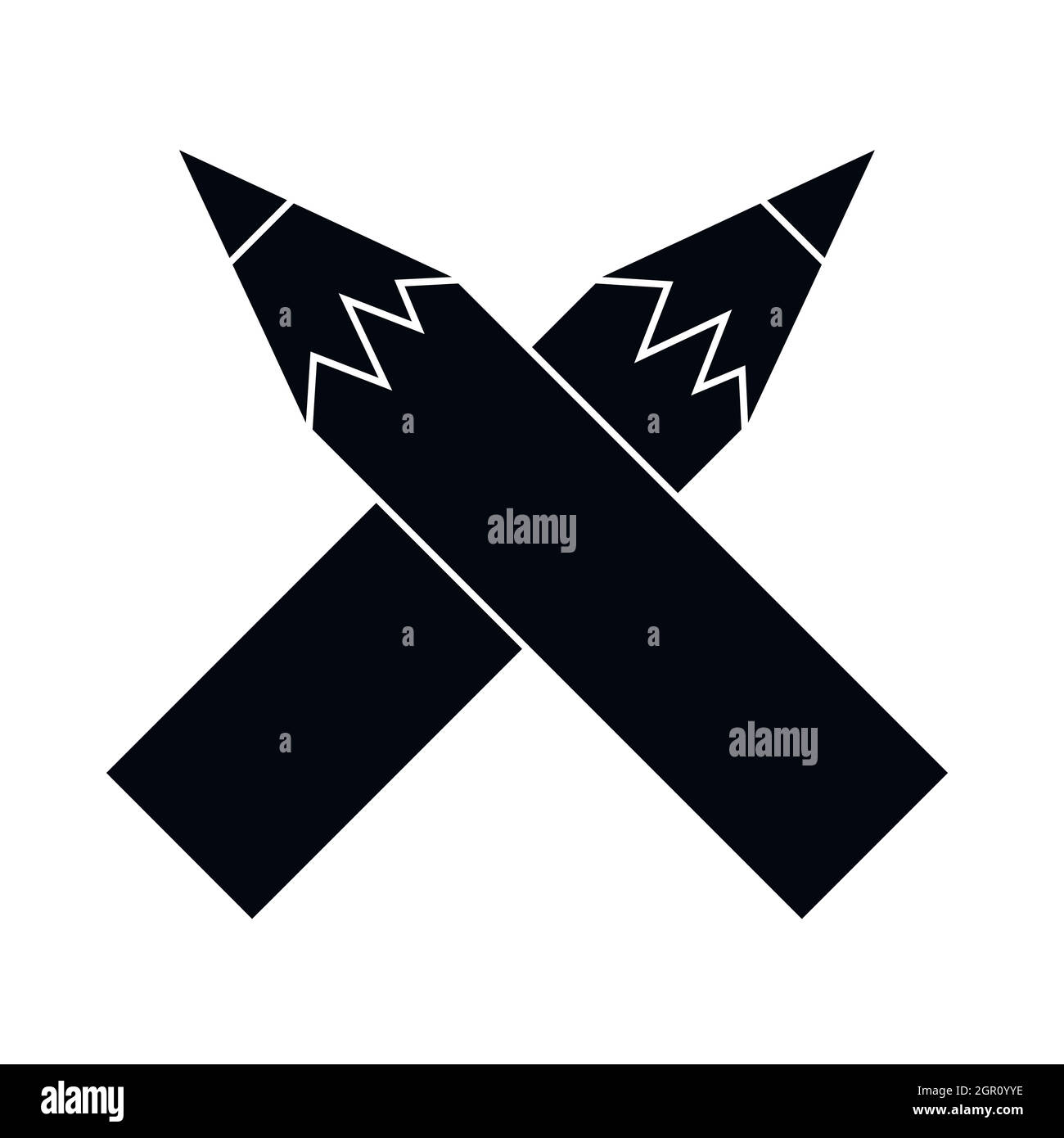 Two crossed pencils icon, simple style Stock Vector Image & Art - Alamy