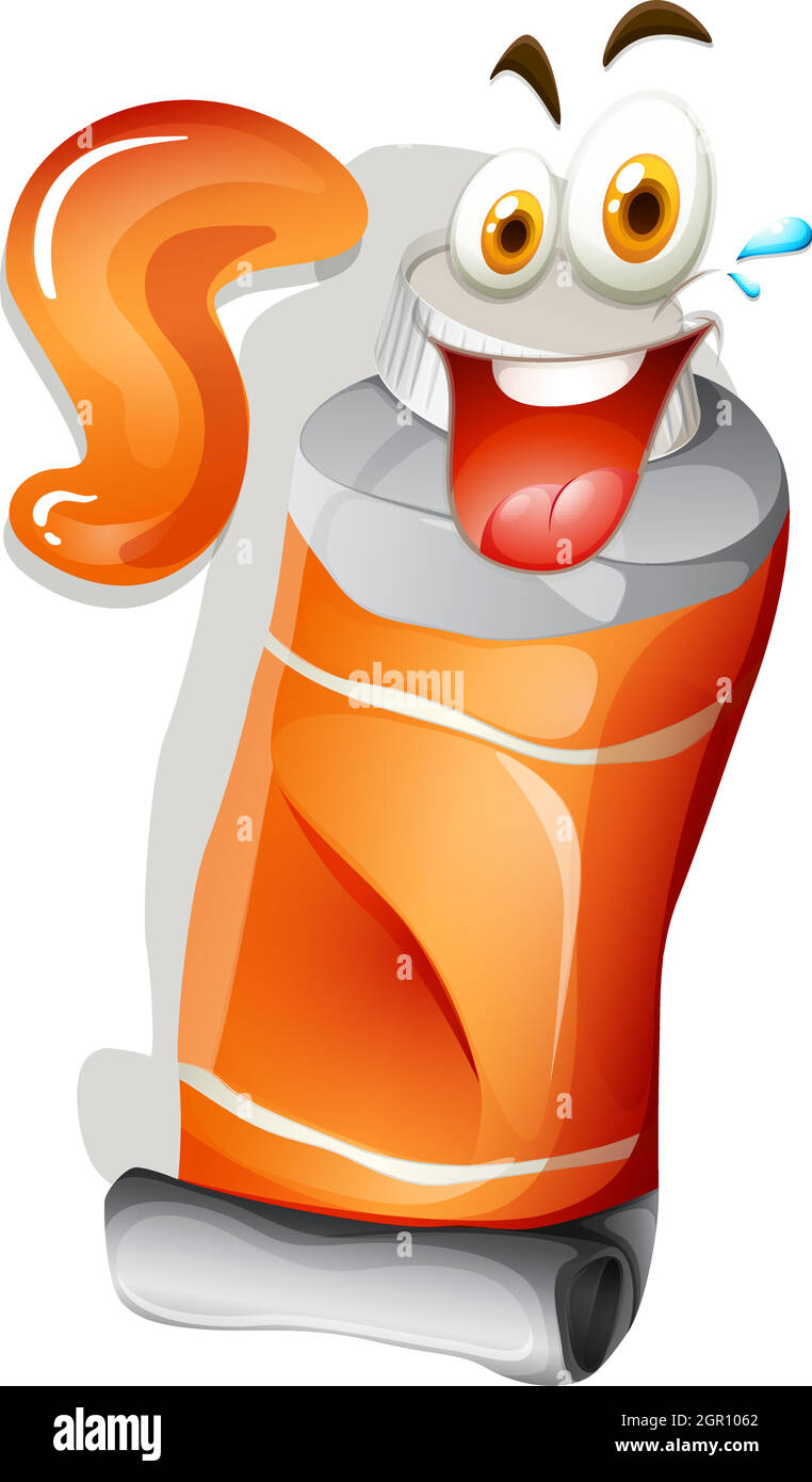 Smiling orange color tube Stock Vector