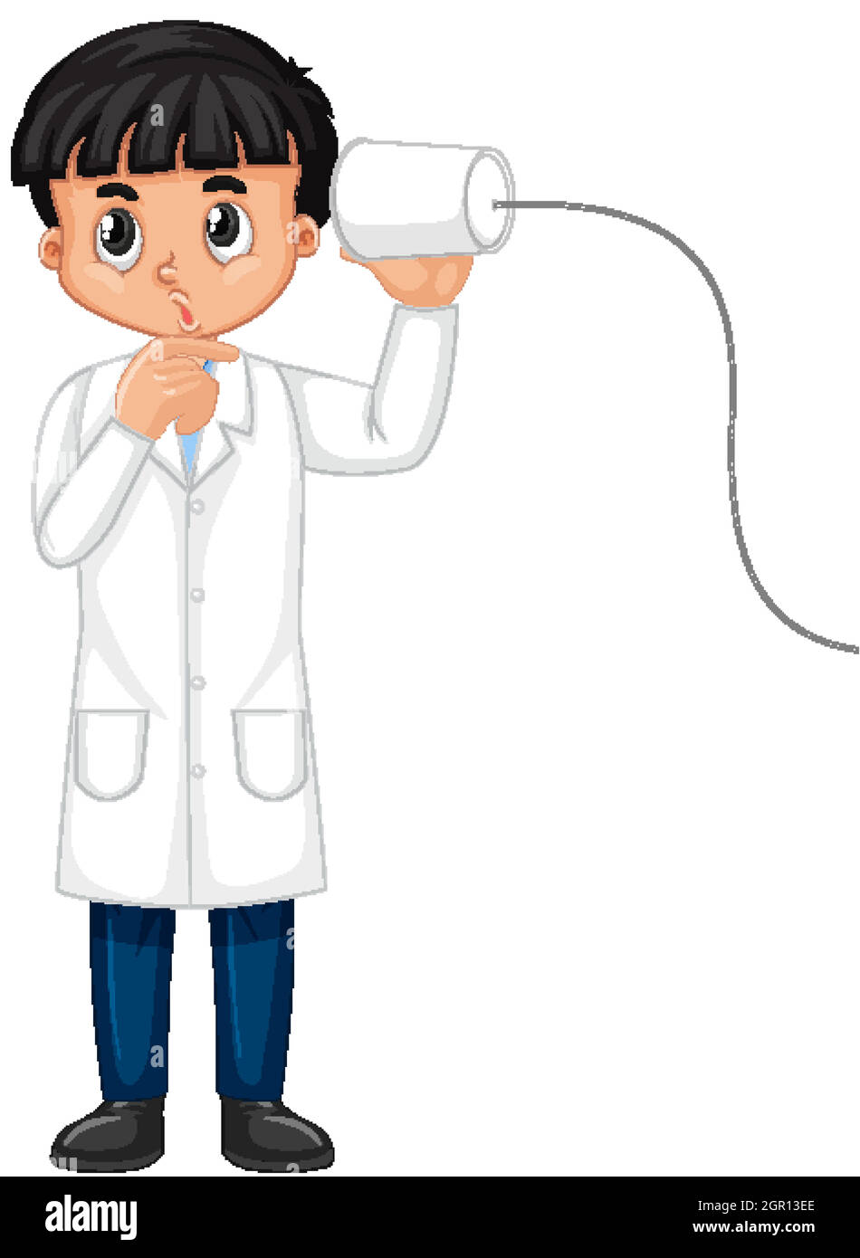 A boy cartoon character wearing laboratory coat Stock Vector Image