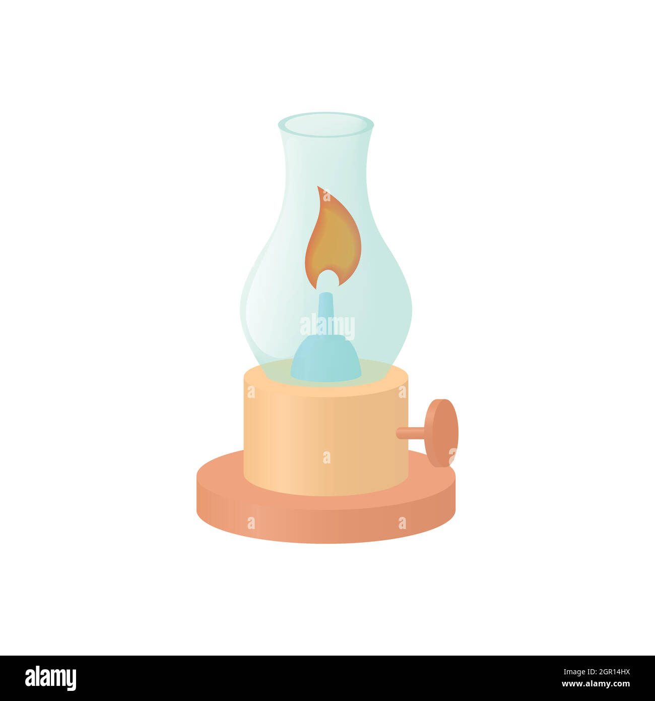 Gas lamp icon, cartoon style Stock Vector