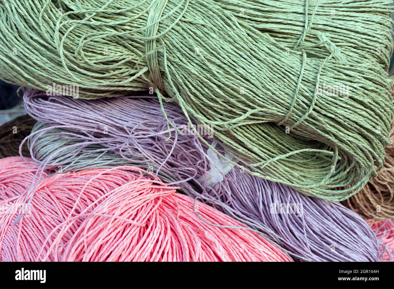 Colored yarns Stock Photo