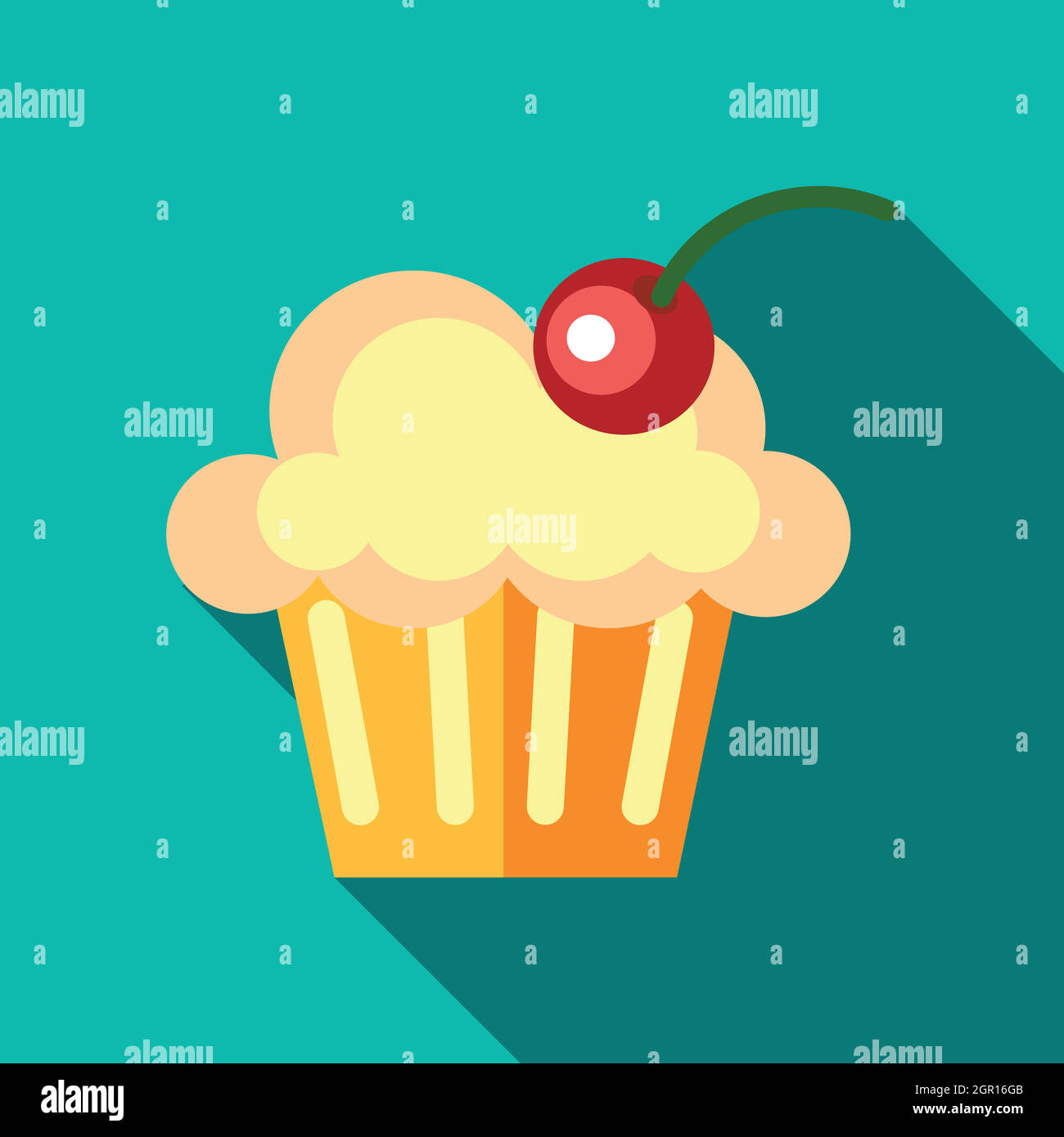 Muffin icon, flat style Stock Vector