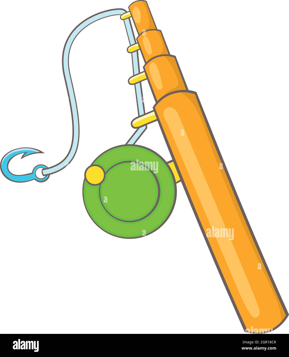 Fishing rod icon in cartoon style Stock Vector Image & Art - Alamy