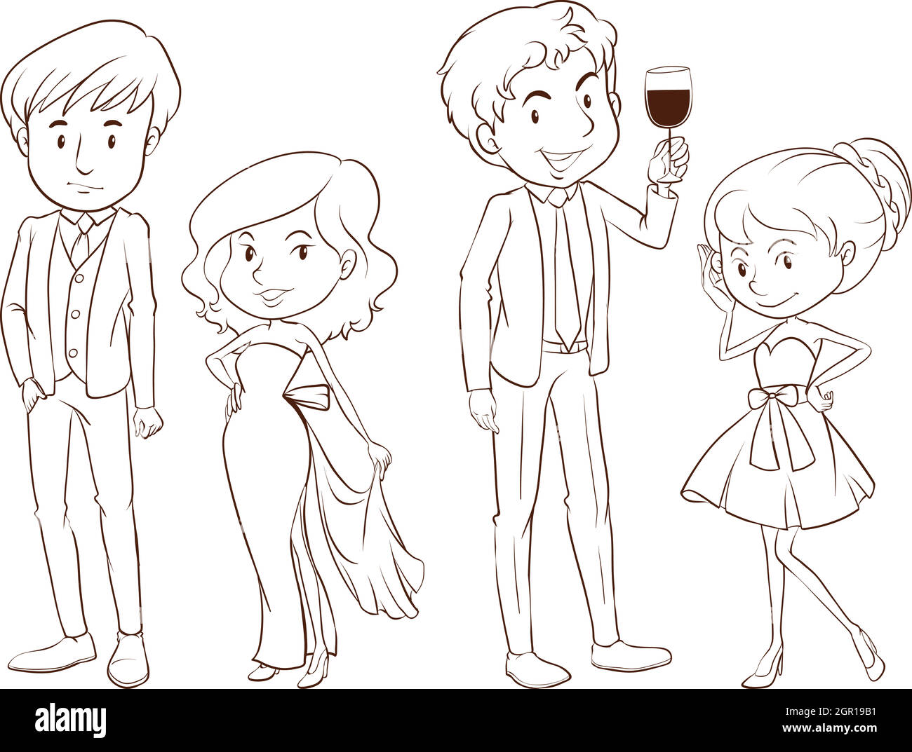 Woman cocktail dress Stock Vector Images