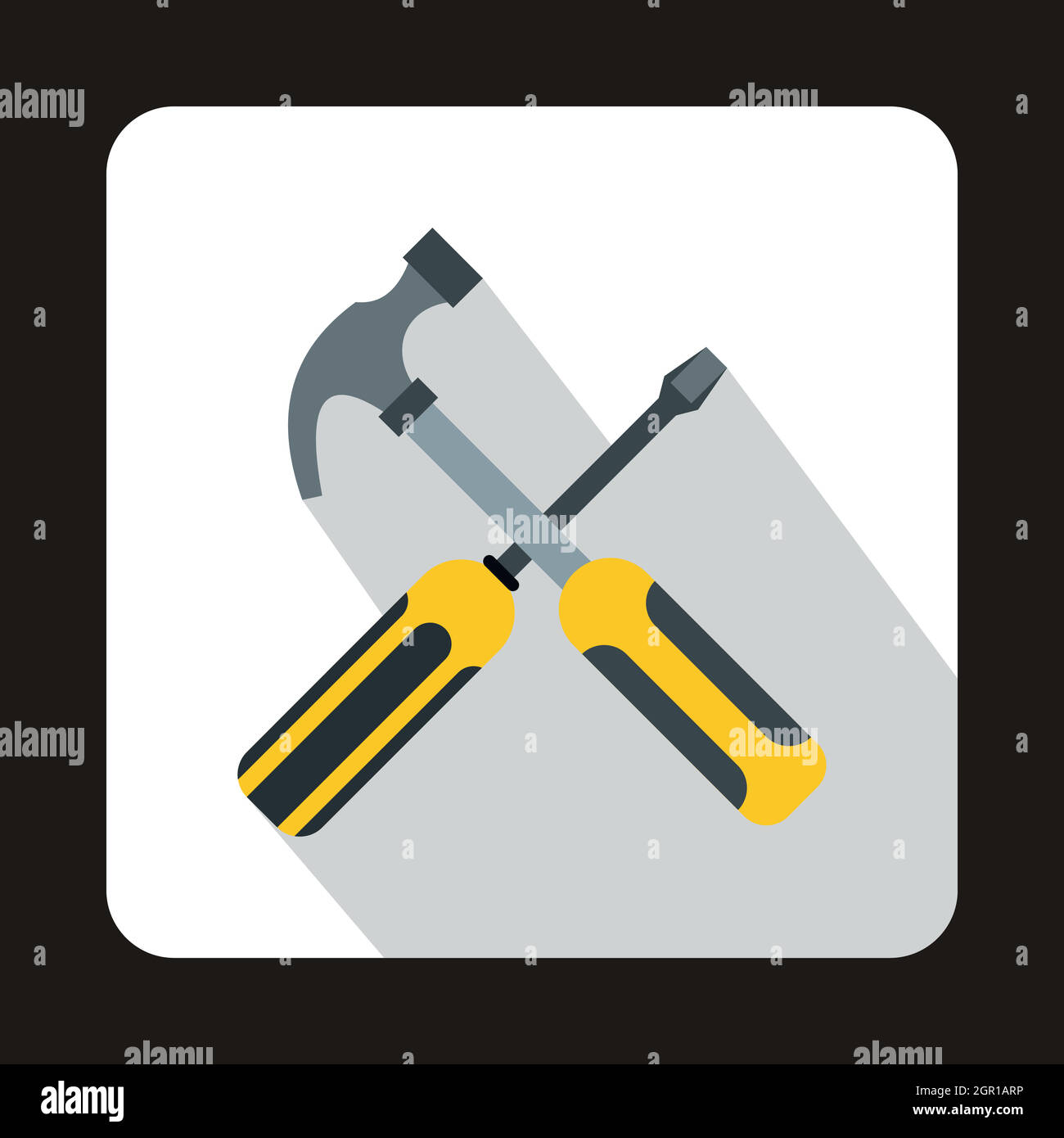Hammer and screwdriver icon, flat style Stock Vector Image & Art Alamy