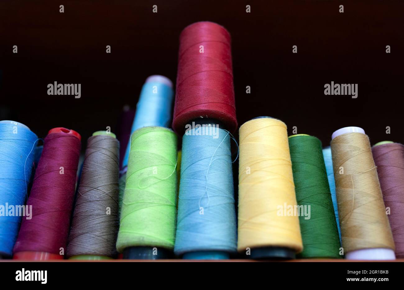 Colored yarns Stock Photo